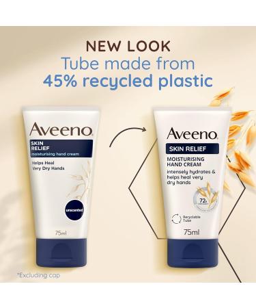 Aveeno Skin Relief Moisturising Hand Cream With Soothing Triple Oat Complex & Shea Butter Suitable For Sensitive Skin Intense Hydration Help s Relieve Dry and Tight Skin Unscented 75ml - Buy Online on GoSupps.com