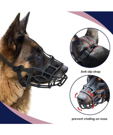 Breathable Basket Muzzle for Dogs - Stop Biting Barking & Chewing | XL Labrador Black - International Shipping - Buy Online on GoSupps.com