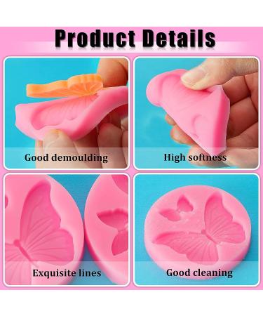 5-Piece Mini Butterfly Silicone Mold Set | Fondant Cake, Chocolate, Polymer Clay Molds | Non-Stick DIY Tool for Cake Decorating | Pink - Buy Online on GoSupps.com