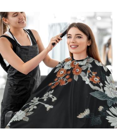 Waterproof Barber Cape - Vintage Japanese Flower & Cheetah Design Haircut Bib for Men & Unisex - Buy Online on GoSupps.com
