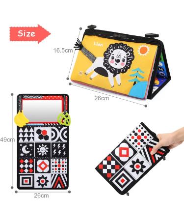 Leadstar Baby Mirror & Crackling Fabric Book | Black & White Contrast Toys for Newborns 0-6 Months - Buy Online on GoSupps.com