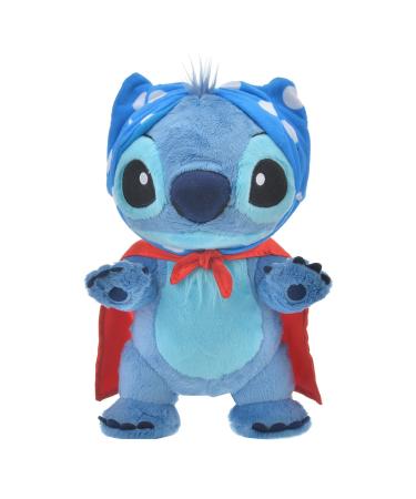 Disney Store Official Stitch Medium Soft Toy for Kids Lilo & Stitch 30cm/11 Plush Alien in Superhero Cape with Embroidered Features Suitable for Ages 0+ Stitch in Superhero Cape
