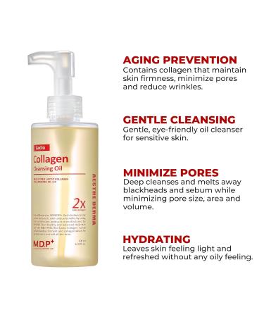 MDP+ Red Lacto Collagen Cleansing Oil 2.0 - Pore Control Deep Cleanser & Makeup Remover | Korean Skin Care 200ml - Buy Online on GoSupps.com