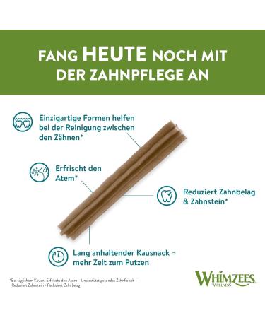 Whimzees by Wellness Stix - Natural Grain-Free Dental Care Snacks for Medium Dogs | 14 Pieces (420g) - Buy Online on GoSupps.com