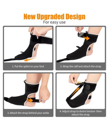 Buy Plantar Fasciitis Night Splint Sock 2024 - Upgraded Brace for Pain Relief | Arch Support for Achilles Tendonitis Foot Drop & Heel Spur - Black (Small) - International Shipping Available - Buy Online on GoSupps.com