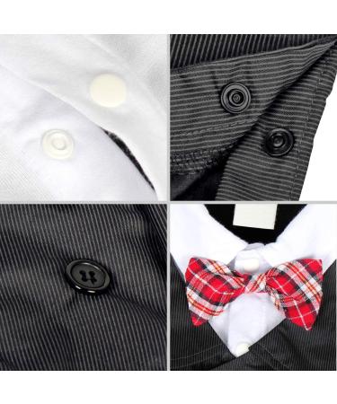 AmzBarley Baby Boys Gentlemans Outfit Suit | Tuxedo Rompers | Black 103 | 12-18 Months - Buy Online on GoSupps.com