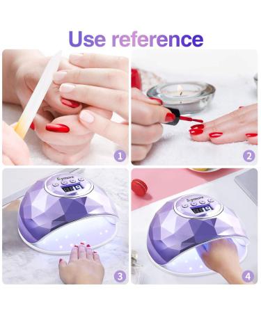 Skymore 86W LED Nail Lamp | Professional Portable Nail Dryer | 4 Timer Settings | Gel Nail Polish Curing Lamp | Automatic Sensor & LCD Display | Manicure Pedicure Tools | Home Salon - Purple - Buy Online on GoSupps.com