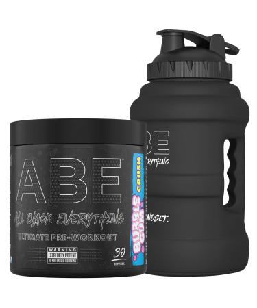 Applied Nutrition Bundle ABE Pre Workout 375g + JUG 2.5 LT Matt Black | All Black Everything Pre Workout Powder Energy & Physical Performance with Creatine Beta Alanine (Bubblegum Crush)