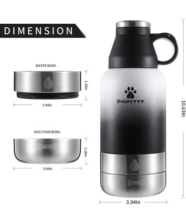 Dokipetty Leak Proof Portable Dog Water Bottle for Human and Pet - Outdoor Walking Dispenser (White/Black) - Buy Online on GoSupps.com