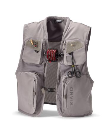 Orvis Clearwater Mesh Fly Fishing Vest - Lightweight Vest with Tool Docks, Tippet Holder Loops, and Fly Drying Patches Storm Gray Medium