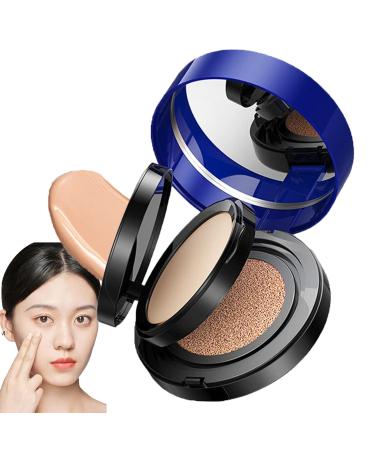 2 In 1 Cushion Pressed Powder Concealer Liquid Foundation Onebikiniha 2 In 1 Powder & Foundation Waterproof Moisturizing Concealer Natural Makeup Full Coverage Air Cushion Foundation (Natural)