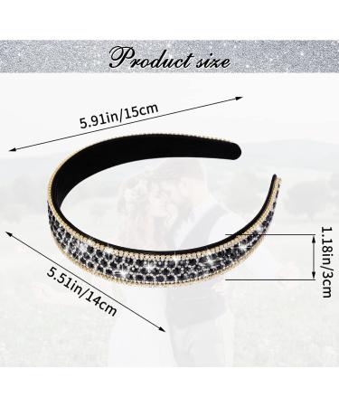 WLLHYF Rhinestone Headband Jeweled Bling Beaded Wide Hair Band Wedding Birthday Headpiece Silver Sparkly Sequin Crystal Hairband Halloween Day Glitter Sparkle Bridal Dress Easter Party Women Girl - Buy Online on GoSupps.com