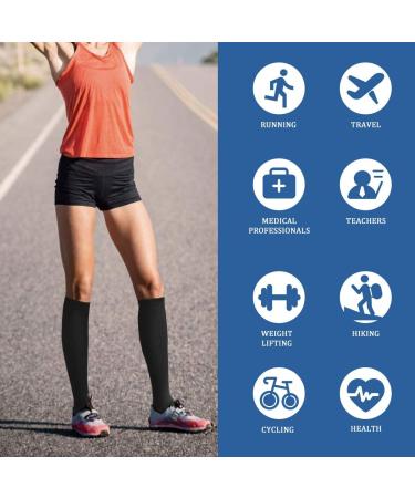 Ikfashoni Toeless Compression Socks 15-25mmHg - 3 Pairs for Men & Women - Support for Legs, Knee Height, Promote Circulation - Ideal for Travel & Sports - S/M Black - Buy Online on GoSupps.com