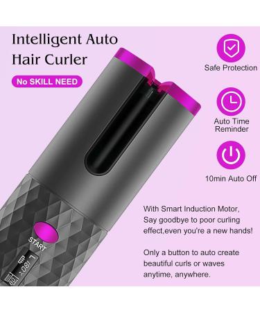 Automatic Cordless Hair Curler | Adjustable Timer & Temperature | Fast Heating Ceramic Curling Iron with LCD Display - Portable & Easy to Use - Buy Online on GoSupps.com