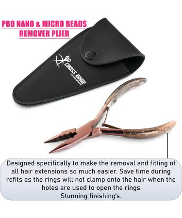 Pro Hair Extension Tools Mini 3 Holes Silicone Micro Beads & Nano Rings Hair Extensions Opener & Remover Pliers Hair Tinsel Feathers Fitting Plier Micro Bead Crimping Plier (Rose Gold Titanium Coated) - Buy Online on GoSupps.com