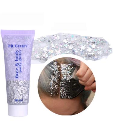 Body Glitter Gel 50ml Mermaid Sequins Sparkling Liquid Eyeshadow Sequins Glitter for Cosmetic Face Hair Lip Nail DIY Art Christmas Festival Party Makeup Decoration Colour 2