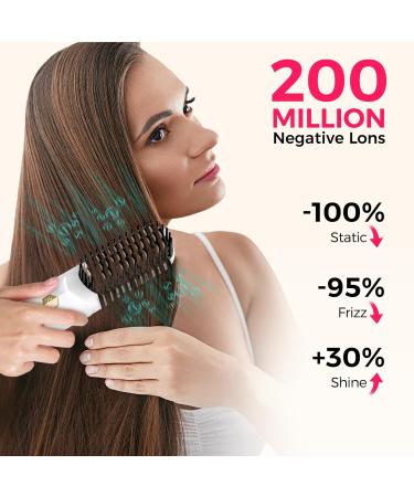 FRANO Cordless Hair Straightener Brush - Portable Mini Hot Comb for Travel Fast Heating & Negative Ions - USB & Type-C Charging - Lightweight & Stylish (White - Buy Online on GoSupps.com