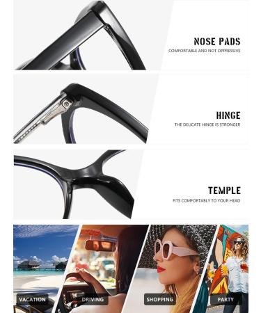 Buy SERONI TR90 Cat Eye Blue Light Blocking Glasses - UV Protection for Men & Women | Stylish Leopard Frame 55mm - Buy Online on GoSupps.com