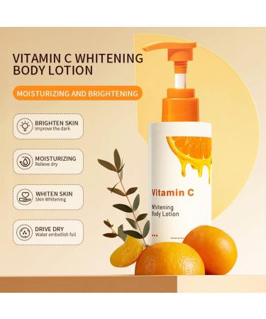 Vitamin C Brightening Body Lotion Vitamin C Body Moisturiser for Dry Skin Vitamin C Body Cream Nourishing Body Skin Care Body Creams for Women Men Fast Absorbing Non-Greasy 250ml - Buy Online on GoSupps.com
