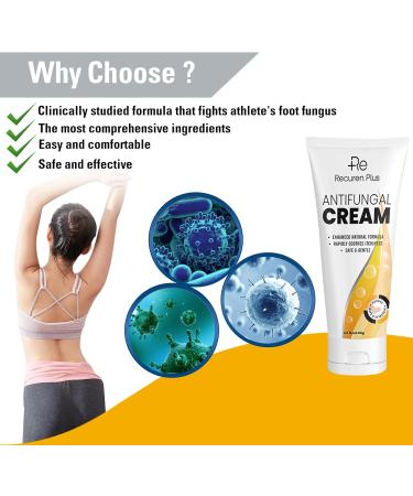 Antifungal Cream for Athletes Foot, Ringworm & Jock Itch - Anti Fungal Skin Treatment for Adults - Sensitive Skin Formula - Buy Online on GoSupps.com