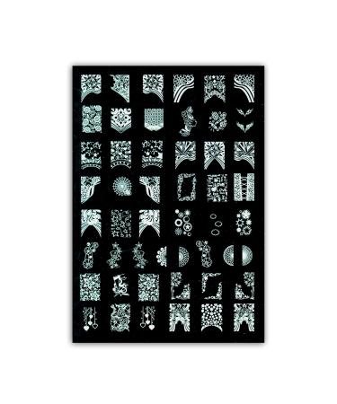 Large nail art stencil measuring 14.7 x 21 cm 07