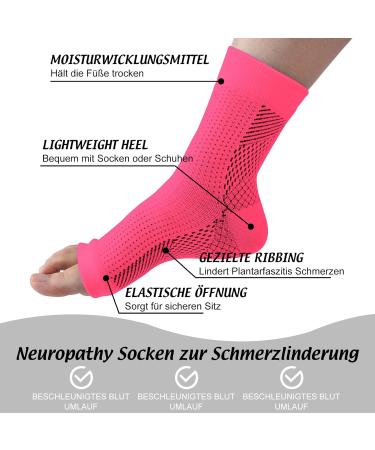 Tomiliold 4 Pair Compression Socks for Women & Men | Ankle Bandage & Achilles Tendon Support | Orthopedic Foot Compression Socks in Pink (Size 34-37) - Buy Online on GoSupps.com