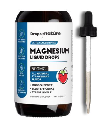 Magnesium Citrate Supplement, 500mg, High Potency Liquid Drops, Promotes Nerve and Muscle Function, and Relaxation, Non-GMO, 2 fl. oz.