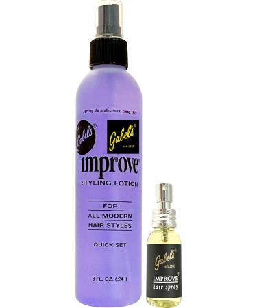 Improve Gabel s Styling Lotion Hair Spray Quick Set - 8oz(Purple) 1oz(Light Yellow) 8ozPurple_1ozYellow