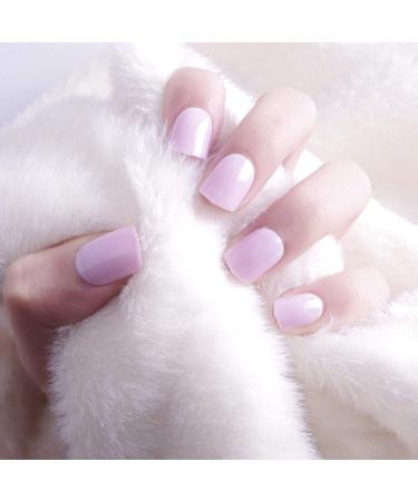 Laza 96 Pcs Colorful Fake Nails 4 Pack Lavender Violet Square Full Cover Short UV Coated Acrylic Nails - Pink Sunset 96 Count - Buy Online on GoSupps.com