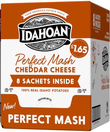 Idahoan Perfect Mash Cheddar Cheese - 8 Sachets Inside - 109g Each - Instant Mash Potato Perfect in 1 Minute Product of USA - Buy Online on GoSupps.com