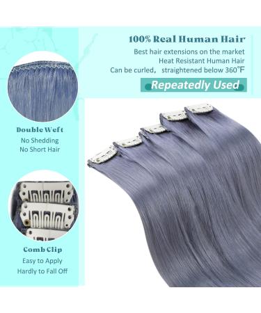 Runature Light Blue Clip-In Hair Extensions - Real Hair 45cm 25g 5pcs - Smooth & Natural Look - Buy Online on GoSupps.com