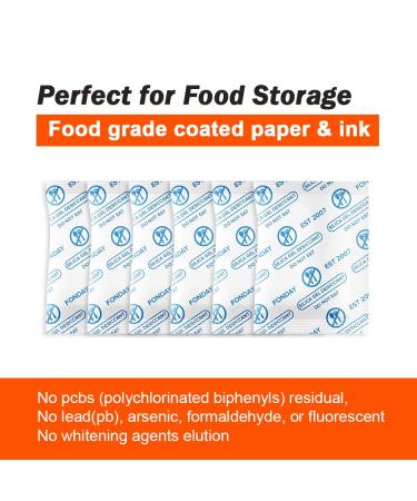 Fonday Food Grade Silica Gel Pack Desiccant - 1 Gram 50 Packets Moisture Absorber & Dehumidifier - Buy Online on GoSupps.com