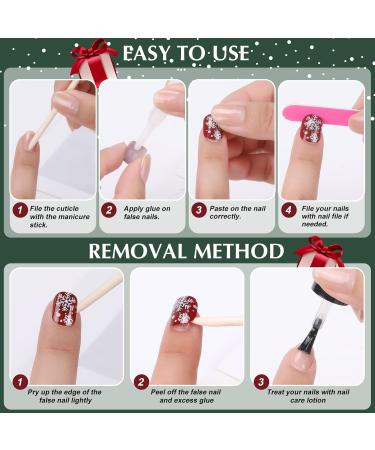 48 Pieces Christmas False Nails Short Artificial Press on Nails Full Cover Fake Nail Acrylic Christmas Nail Tips in 12 Different Sizes Stick on Nails for Women Nail Art Decoration - Buy Online on GoSupps.com