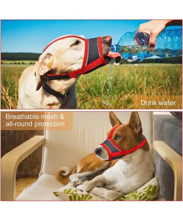 Dog Muzzle Soft Muzzle for Medium Dogs Mesh Muzzle for Dogs with Over-Head Strap Breathable Dog Muzzle with Reflective & Adjustable Strap to Prevent Biting Chewing Barking (M) - Buy Online on GoSupps.com
