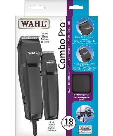Wahl Canada Combo Pro Haircutting kit with ergonomic clipper includes soft storage case Haircutting Kit Clippers for Hair Hair Clippers Grooming Kit - Model 3120