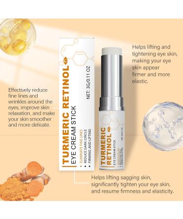 Lumistick Turmeric Retinol Eye Cream Lumistick Retinol Eye Cream for Dark Circles Anti-Aging Reduce Puffiness Moisturizing Eye Cream for Wrinkles (3pcs) - Buy Online on GoSupps.com