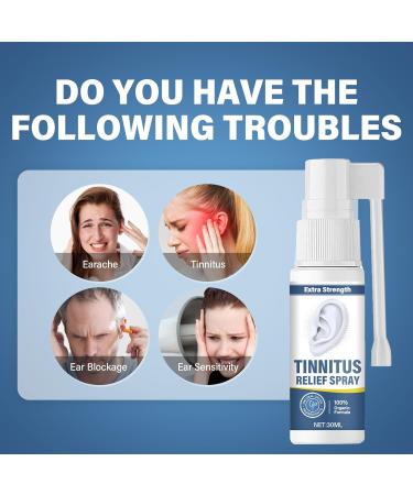 AiRunTech Tinnitus Relief for Ringing Ears Tinnitus Relief Spray Natural Tinnitus to Effectively Reduce Ear Noise Improve Hearing and Promote Healthy Hearing 30ML - Buy Online on GoSupps.com