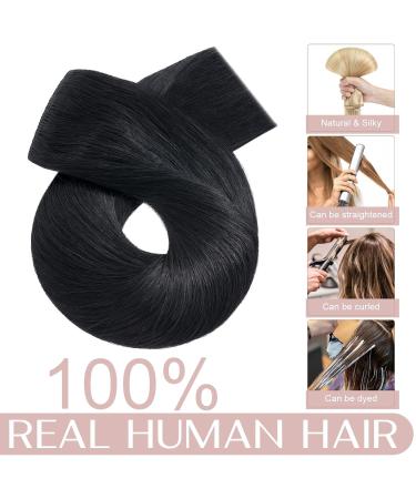 SEGO Hair Part Clip in Extensions - Real Thick Human Hair #1 Smooth Black 1 Tresse 5 Clips 18 (45cm) 90g - Buy Online on GoSupps.com