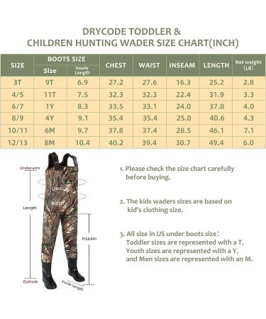 DRYCODE Kids 4mm Neoprene Chest Waders with Insulated Boots - Youth Waterproof Warm Waders for Duck Hunting & Fishing - Boys and Girls Sizes 6/7, Reed Grass Brown - Buy Online on GoSupps.com