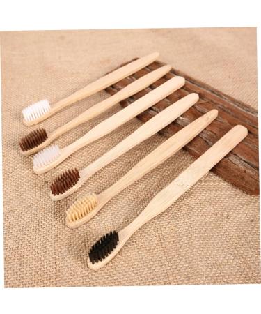 Hapinary 10-Pack Bamboo Toothbrushes - Organic Portable Travel Toothbrush Set for Tooth & Mouth Hygiene - Eco-Friendly Disposable Hotel Accessories - Buy Online on GoSupps.com