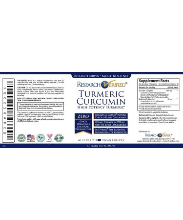 Research Verified Turmeric Curcumin 360 Capsules with BioPerine - Made in USA | Mood Boost, Antioxidant, Immune System Support - Buy Online on GoSupps.com
