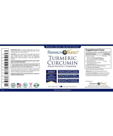 Research Verified Turmeric Curcumin with BioPerine - 60 Capsules | Boost Mood, Antioxidant Levels & Immune System | Made in USA - Buy Online on GoSupps.com
