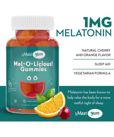 Melatonin Gummies for Kids - 1mg Chewable Supplement - 60 Count for Restful Sleep - Children and Adult Melatonin Gummies - Pack of 1 - Buy Online on GoSupps.com