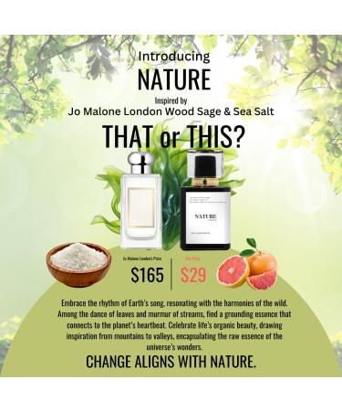NATURE | Inspired by J. MLNE London WOOD SAGE & SEA SALT | Perfume for Men & Women | Extrait De Parfum | Long Lasting Clone Essential Oils Fragrance | Perfume De Hombre Mujer | (50 ml / 1.7 Fl Oz) 1.7 Fl Oz (Pack of 1) - Buy Online on GoSupps.com