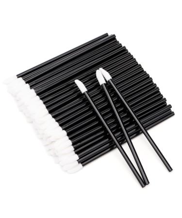 G2PLUS 300 PCS Disposable Lip Gloss Brush - Black Lipstick Concealer Brushes - Lip Applicator Wands Perfect for Lips Eyes and Makeup Application