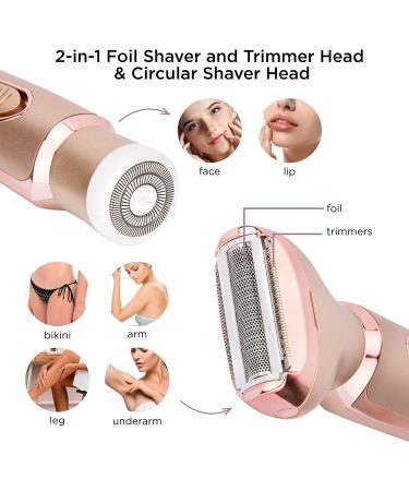 Electric Razors for Women - Painless 2-in-1 Hair Trimmer & Shaver | Cordless & Rechargeable - Buy Online on GoSupps.com