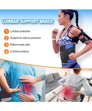 Buy S-6XL Lower Back Brace | Men & Women Waist Support Belt | Posture Corrector & Lumbar Protection | Spine Decompression & Pain Relief for Herniated Disc - Small Blue - Buy Online on GoSupps.com
