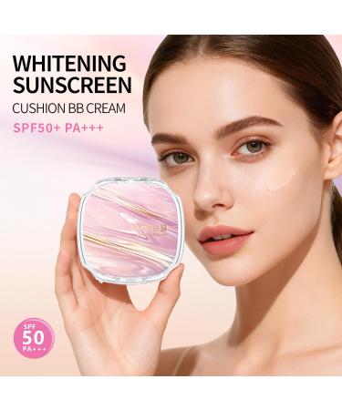 BB Cushion Foundation with Sunscreen Protection Cushion Foundation Compact Holographic Pink Case Beige Shade SPF50+ PA++++ - Buy Online on GoSupps.com