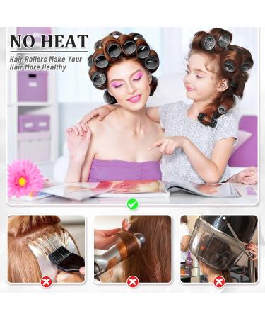 Buy Big Self-Grip Hair Curlers with Stainless Steel Duckbill Clips - Perfect Volume for Long Medium & Thick Hair (Black - Buy Online on GoSupps.com