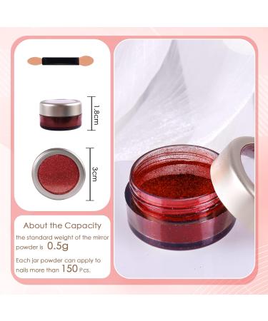 Buy Laza Chrome Nail Powder - Holographic Metallic Dust for DIY Gel Polish & Nail Art | Reflective Glitter Decorations - Red - Buy Online on GoSupps.com